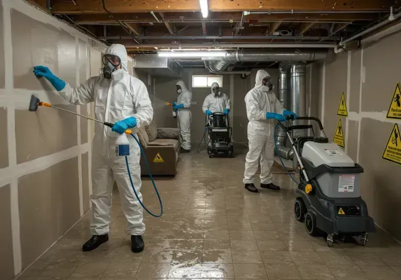 Basement Moisture Removal and Structural Drying process in Charleston, MS